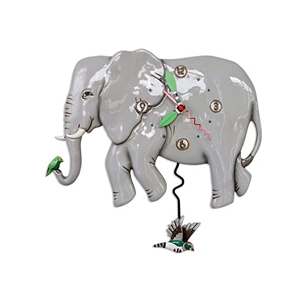 アレンデザイン 壁掛け時計 振り子時計 ゾウ 象 インテリア オブジェ Allen Designs P1860 Swinging Pendulum Elephant Clock Elephante｜i-selection