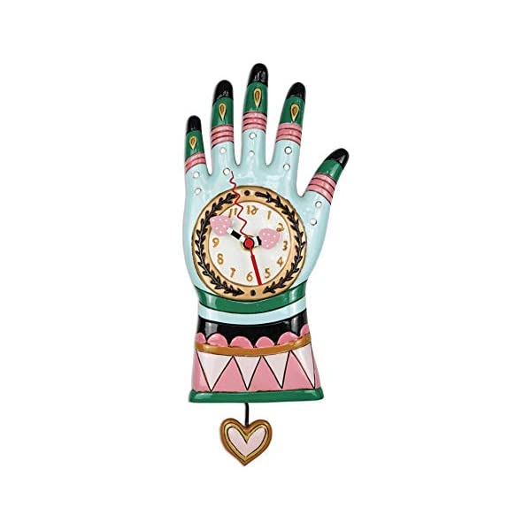 アレンデザイン 壁掛け時計 振り子時計 手袋 ハンド インテリア オブジェ Allen Designs P2022 Swinging Pendulum Clock Hand Design 13.5 inches x 6 inches