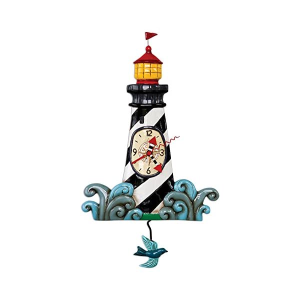 アレンデザイン 壁掛け時計 振り子時計 灯台 インテリア オブジェ Allen Designs P1854 Augie's Light Whimsical Lighthouse Pendulum Wall Clock