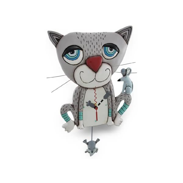 楽天市場】アレンデザイン 壁掛け時計 振り子時計 マーメイドキャット