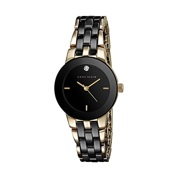 アンクライン Anne Klein 腕時計 ウォッチ 時計 レディース 女性用 Anne Klein Women's Diamond Dial Ceramic Bracelet Gold-Tone Watch