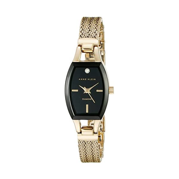 アンクライン Anne Klein 腕時計 ウォッチ 時計 レディース 女性用 Anne Klein Women's AK/2184BKGB Diamond-Accented Dial Gold-Tone Mesh Bracelet Watch 17,235円