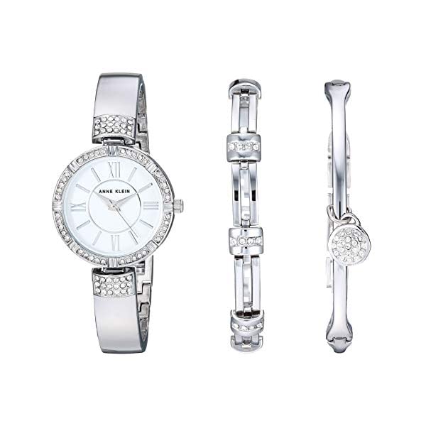 アンクライン Anne Klein ウォッチ 御覧なさる 時辰儀 レディース 亭主もち用 スワロフスキー Anne Klein Women\u0027s Swarovski Crystal Accented Bangle Watch Bracelet Set レディース腕時計-腕時計