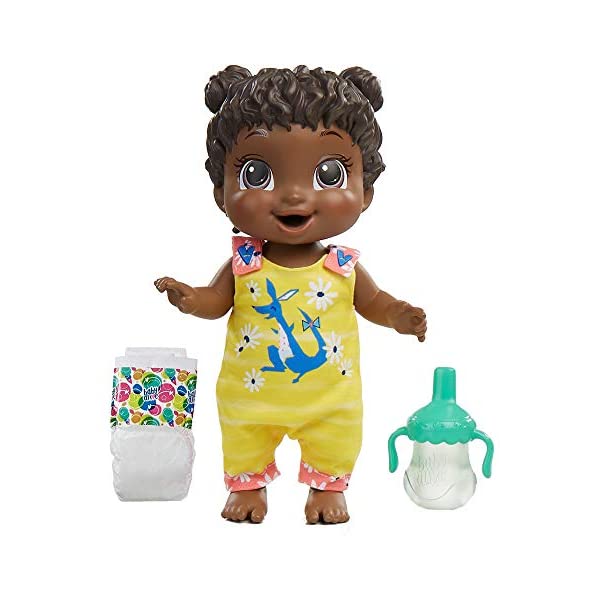 ベビーアライブ 赤ちゃん 人形 ベビードール おままごと 着せ替え フィギュア 知育玩具 Baby Alive Baby Gotta Bounce Doll, Kangaroo Outfit, Bounces with 25+ SFX and Giggles, Drinks and Wets, Black Hair Toy for Kids Ages 3 and Up
