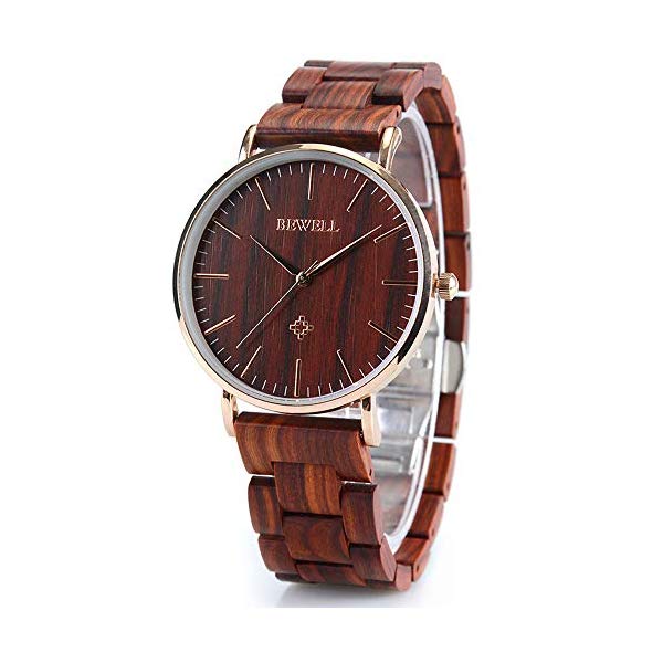 ビーウェル BEWELL ウッドウォッチ 木製腕時計 メンズ 男性用 W163A BEWELL Wooden Watches for Men/Women Slim Analog Quartz Minimalist Couple Wrist Watch W163A