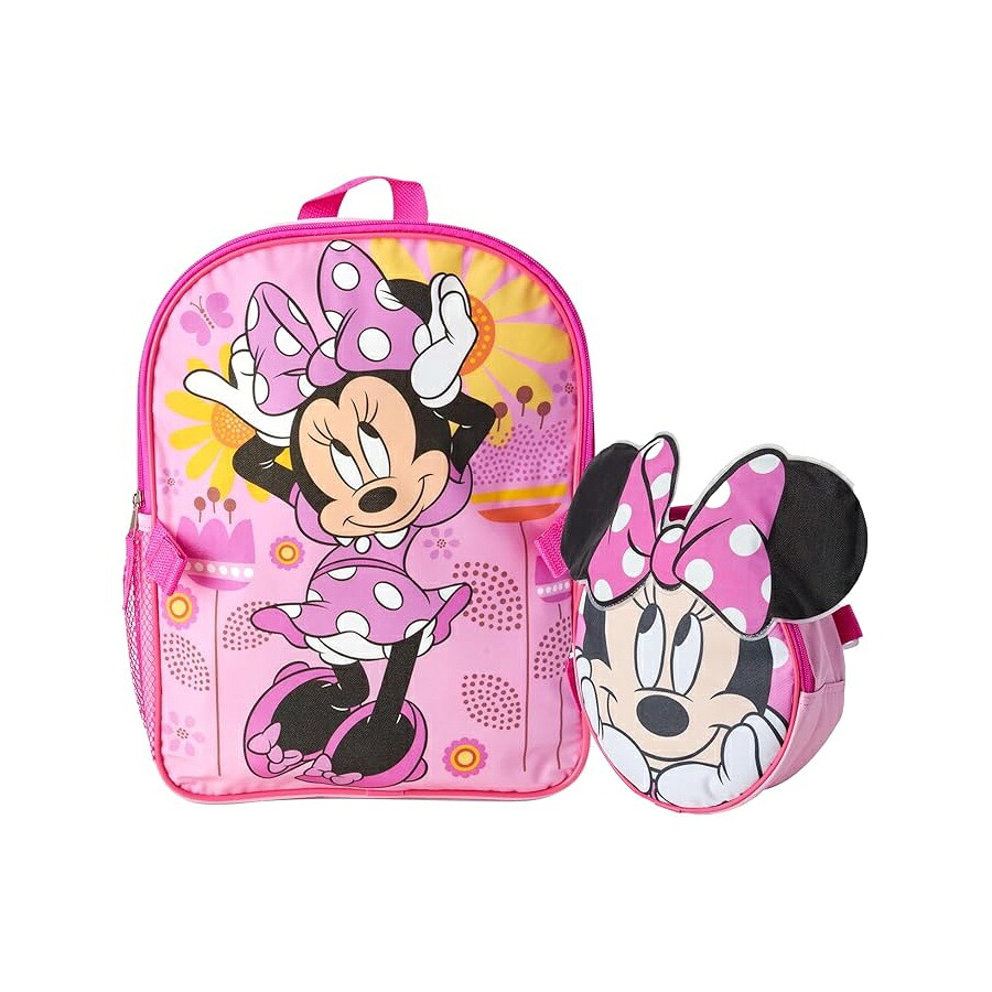 ディズニー ミニー グッズ バックパック リュック バッグ プレゼント ギフト キッズ ランチボックスセット 14インチ ガールズ ランチボックス付き 幼稚園 保育園 ピンク Fast Forward Minnie Mouse Kids Backpack and Lunch Box Set 14" Girls Backpack｜i-selection