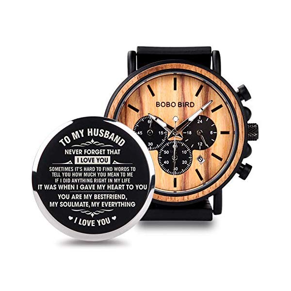 ボボバード BOBO BIRD 腕時計 木製 時計 ウッドウォッチ メンズ 男性用 BOBO BIRD Mens Personalized Engraved Wooden Watches, Stylish Wood & Stainless Steel Combined Quartz Casual Wristwatches for Men Family Friends Customized Gift