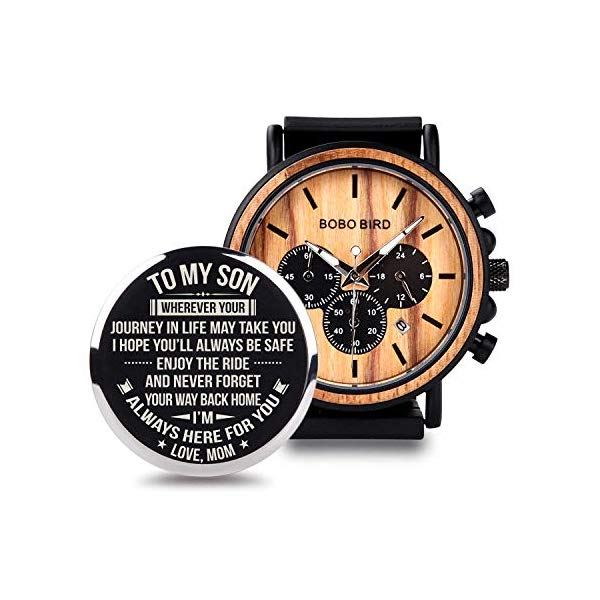ボボバード BOBO BIRD 腕時計 木製 時計 ウッドウォッチ メンズ 男性用 BOBO BIRD Mens Personalized Engraved Wooden Watches, Stylish Wood & Stainless Steel Combined Quartz Casual Wristwatches for Men Family Friends Customized Gift