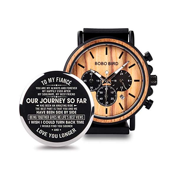 ボボバード BOBO BIRD 腕時計 木製 時計 ウッドウォッチ メンズ 男性用 BOBO BIRD Mens Personalized Engraved Wooden Watches, Stylish Wood & Stainless Steel Combined Quartz Casual Wristwatches for Men Family Friends Customized Gift