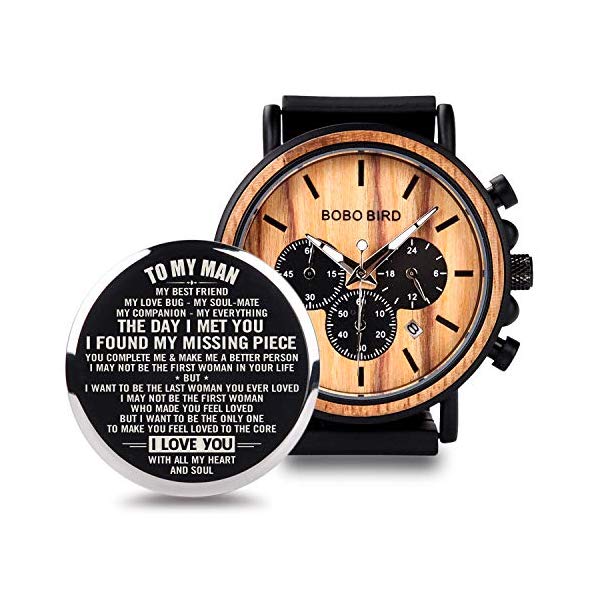 ボボバード BOBO BIRD 腕時計 木製 時計 ウッドウォッチ メンズ 男性用 BOBO BIRD Mens Personalized Engraved Wooden Watches, Stylish Wood & Stainless Steel Combined Quartz Casual Wristwatches for Men Family Friends Customized Gift