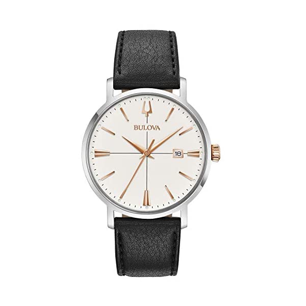 ブローバ 腕時計 ウォッチ BULOVA 98B254 時計 Bulova mens 98B254 20mm Leather Calfskin Black Watch Bracelet|i-selection