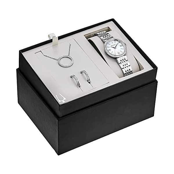 ブローバ 腕時計 ウォッチ BULOVA 96X149 時計 クォーツ レディース 女性用 Bulova Box Set Quartz Ladies Watch, Stainless Steel Crystal , Silver-Tone (Model: 96X149)|i-selection