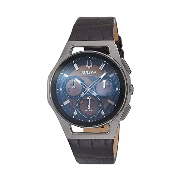 ブローバ 腕時計 ウォッチ BULOVA 98A231 時計 カーブ クロノグラフ メンズ 男性用 Men's Bulova Curv Chronograph Brown Leather Strap Watch 98A231｜i-selection