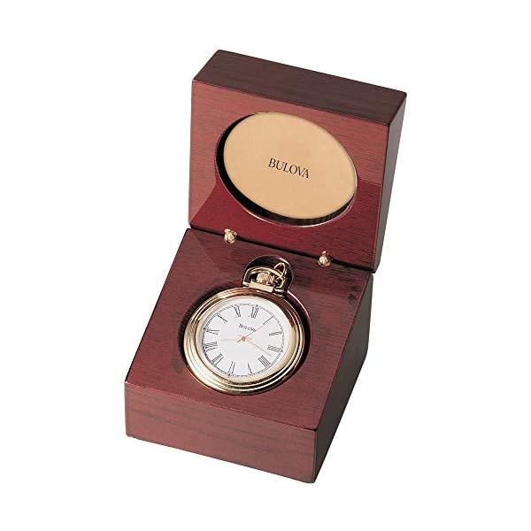 ブローバ 袂時計 御覧になる BULOVA B2662 時辰儀 Bulova B2662 Ashton Pocket Watch, Gold-Tone Finish/Mahogany Stain Box