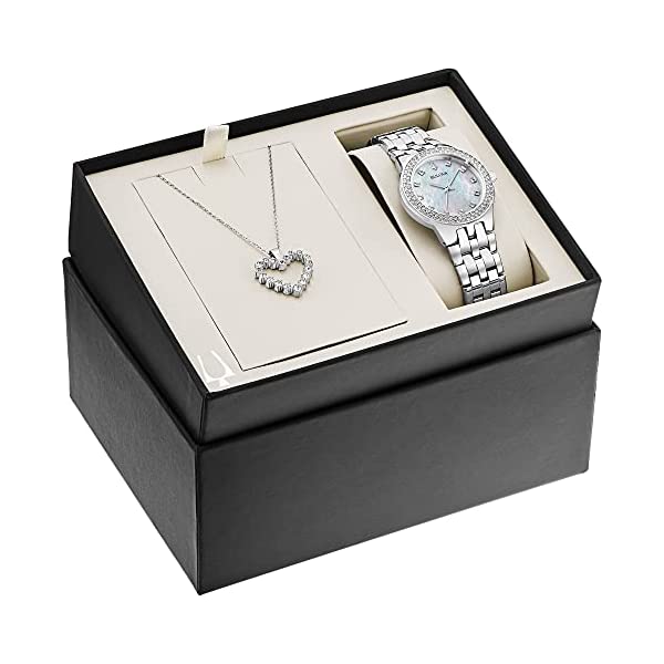 ブローバ ウォッチ 御覧なさる BULOVA 96X144 時辰儀 石英 レディース お上さん用 Bulova Box Set Quartz Ladies Watch, Stainless Steel Crystal , Silver-Tone (Model: 96X144)