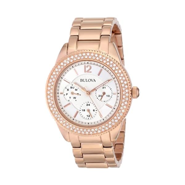 ブローバ 腕時計 ウォッチ BULOVA 97N101 時計 レディース 女性用 Bulova Women's 97N101 Swarovski Crystal Rose Gold Tone Watch｜i-selection