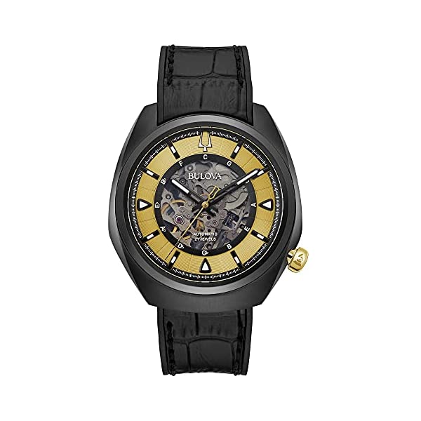 ブローバ 腕時計 ウォッチ BULOVA 98A241 時計 オートマチック 自動巻き メンズ 男性用 Bulova Grammy Automatic Mens Stainless Steel with Black Leather & FKM Rubber Strap, Black (Model: 98A241)