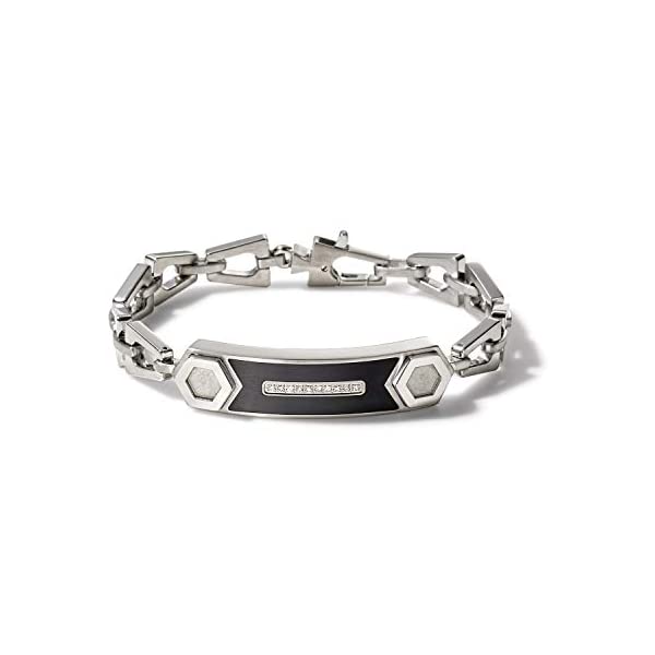 ブローバ ブレスレット バングル 腕時計 アクセサリー グッズ プレゼント BULOVA J96B002M プレシジョニスト メンズ 男性用 Bulova Mens Precisionist Stainless Steel Tuning Fork Chain Link ID Bracelet White Diamond Accents (Model J96B002M) Silver-Tone Medium
