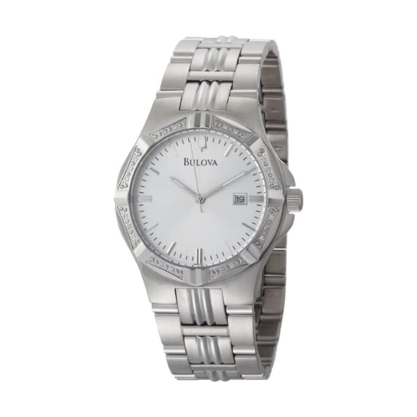 ブローバ 腕時計 ウォッチ BULOVA 9.6E+108 時計 メンズ 男性用 Bulova Men's 96E107 Diamond Case Silver Dial Bracelet Watch｜i-selection