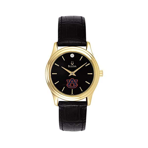ブローバ 腕時計 ウォッチ BULOVA 時計 レディース 女性用 Bulova Women's Auburn University Tigers Watch Black Leather Diamond|i-selection