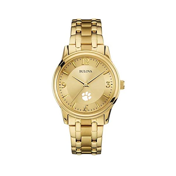 ブローバ 腕時計 ウォッチ BULOVA 時計 メンズ 男性用 Bulova Men's Clemson University Tigers Gold Watch Gold Circle Watch