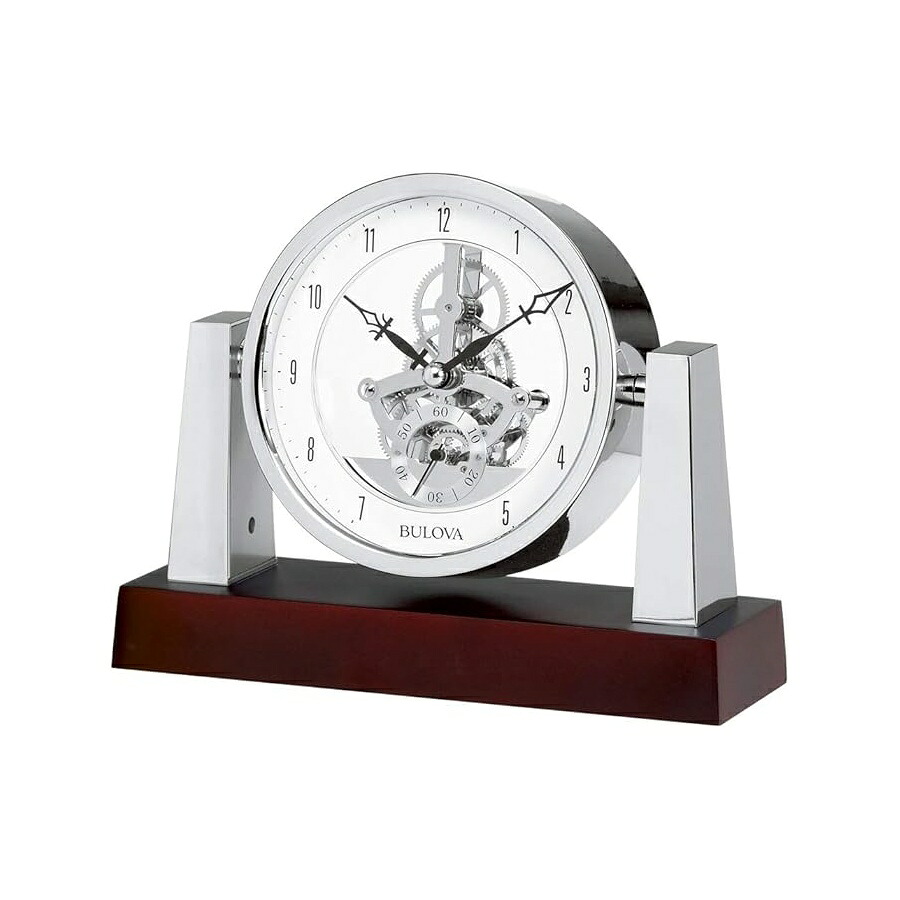 ブローバ 置時計 B7520 ラルゴ 時辰儀 暗然たるマホガニー完成 Bulova B7520 Largo Clock, Dark Mahogany Finish