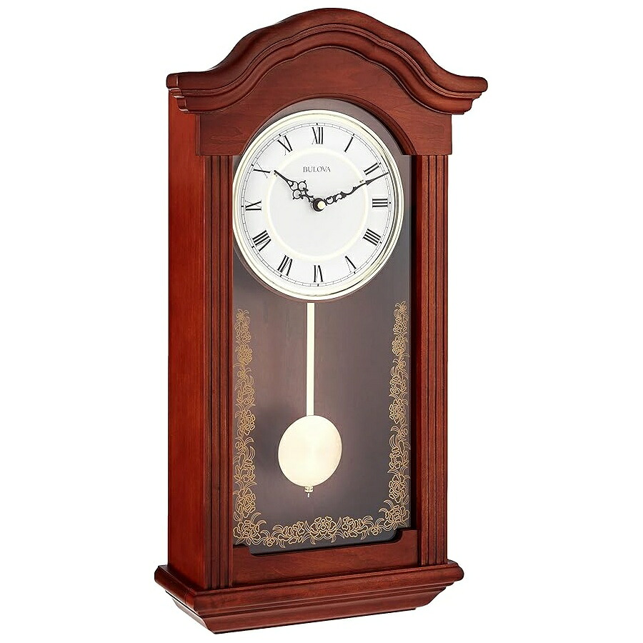ブローバ 飾りつけ時辰儀 C4443 バロネット チャイミング 時辰儀 完成 マホガニー Bulova C4443 Baronet Chiming Clock, Finish, Mahogany