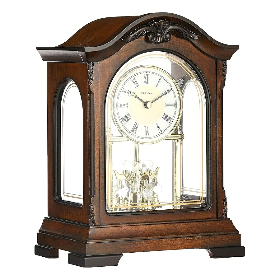 ブローバ 置時計 B1845 デュラント チャイミング クロック ウォールナット Bulova B1845 Durant Chiming Clock, Walnut｜i-selection
