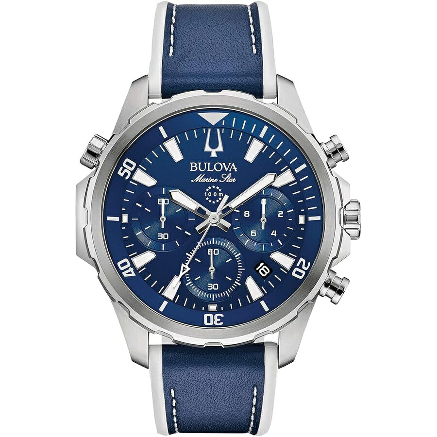 ブローバ 腕時計 ウォッチ メンズ マリン スター シリーズ B ステンレススチール 6 針クロノグラフ クォーツ時計 100M Bulova Men's Marine Star Series B Stainless Steel 6-Hand Chronograph Quartz Watch, 100M｜i-selection