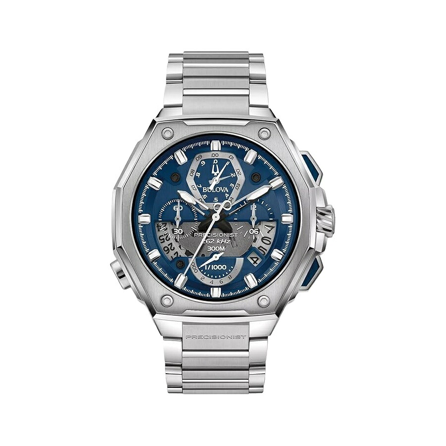 ブローバ 腕時計 ウォッチ メンズ プレシジョニスト クロノグラフ ブルー ダイヤル ステンレススチール ウォッチ | 44.5mm | 96B349 Bulova Men's Precisionist Chronograph Blue Dial Stainless Steel Watch | 44.5mm | 96B349|i-selection