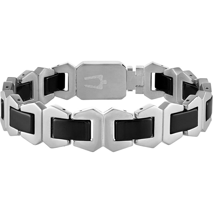 ブローバ メンズ 宝飾品 アイコン ステンレス鋼スチール写真と黒いこと 陶芸 腕輪 Bulova Men\u0027s Jewelry Icon Stainless Steel and Black Ceramic