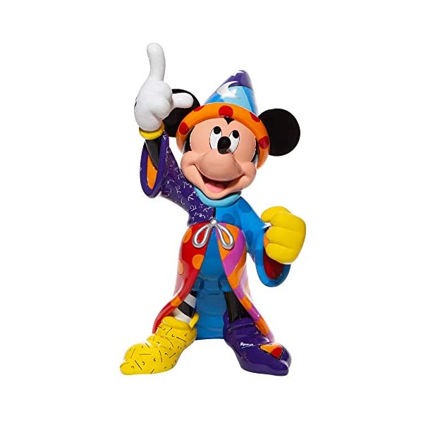 エネスコ ディズニー ブリット ミッキー ファンタジア フィギュア 人形 置物 インテリア プレゼント Enesco Disney by Romero Britto Fantasia Sorcerer Mickey Mouse Pointing Big Figurine, 14.8 Inch, Multicolor画像