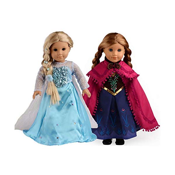 アナと雪の女王2 エルサ アナ おもちゃ 人形 ドール フィギュア ディズニー sweet dolly Elsa and Anna Princess Costumes for 18 Inch American Girl Doll Clothes｜i-selection