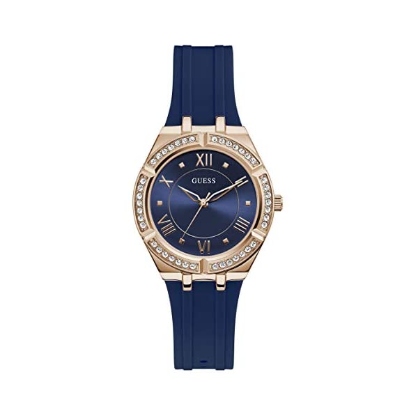 ゲス ウォッチ GUESS GW0034L4 レディース お上さん用 御覧なさる 時辰儀 GUESS Women\u0027s Stainless Steel Analog Quartz Watch with Silicone Strap, Blue, 18 (Model: GW0034L4)