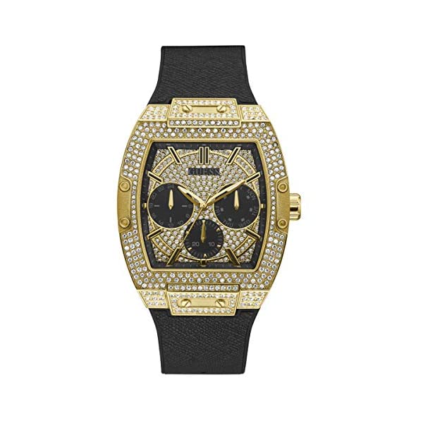 ゲス 腕時計 GUESS GW0048G2 メンズ 男性用 ウォッチ 時計 GUESS Men's Stainless Steel Analog Watch with Silicone Strap, Black, 24 (Model: GW0048G2)