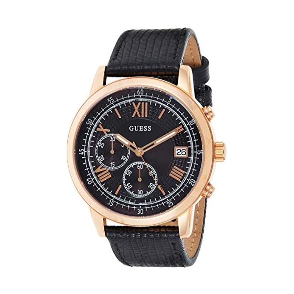 ゲス ウォッチ GUESS W1000G4 御覧なさる 時辰儀 Guess Black Leather Watch-W1000G4