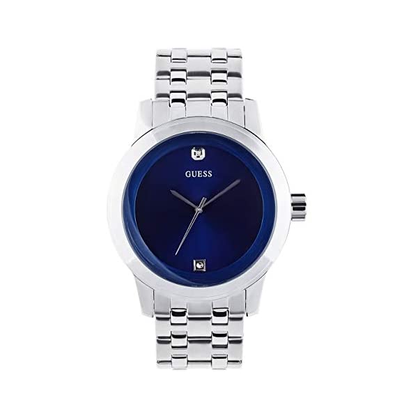 ゲス ウォッチ GUESS U11576G2 御覧なさる 時辰儀 GUESS Factory Blue and Silver-Tone Diamond Dress Watch