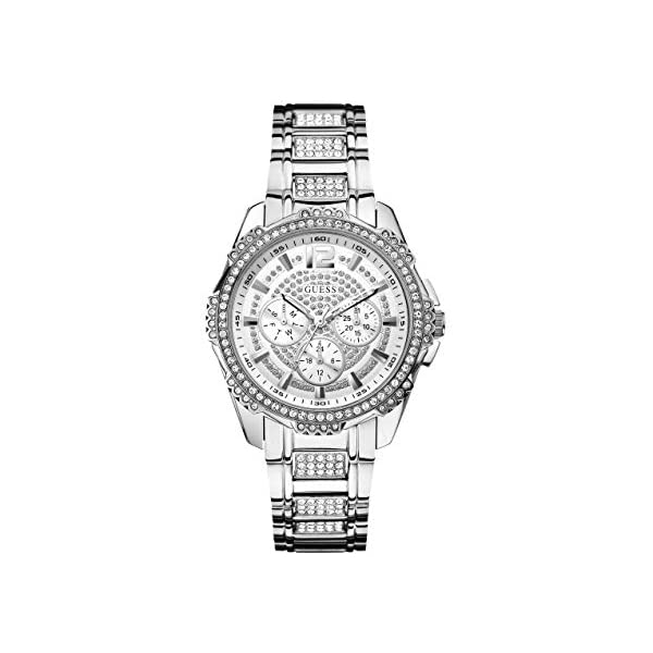 ゲス ウオッチ GUESS ご覧なさる 時辰儀 GUESS Factory Silver-Tone Multifunction Crystal Watch