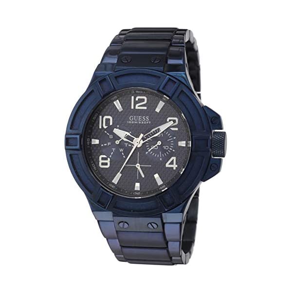 ゲス 腕時計 メンズ 男性用 GUESS W0218G4 時計 ウォッチ GUESS Men's W0218G4 Rigor Iconic Blue Plated Multi-Function Watch