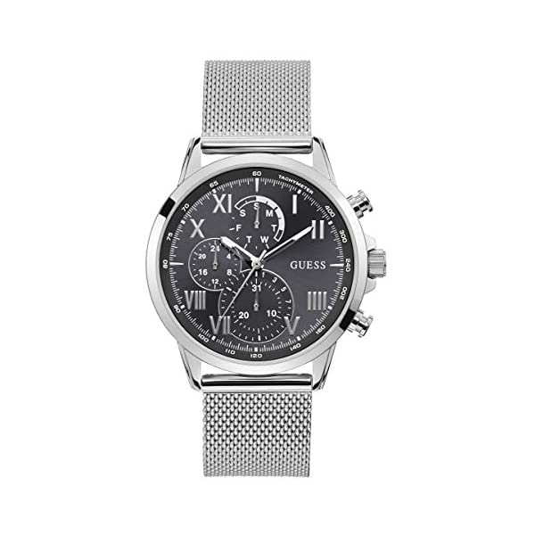 ゲス ウォッチ メンズ 成人男性用 メンズ 成人男性用 GUESS W1310G1 時辰儀 御覧なさる GUESS Men\u0027s Guess Mens Watch - Porter Silver 44粍 Steel Bracelet \u0026 Case Quartz Grey Dial Watch W1310G1