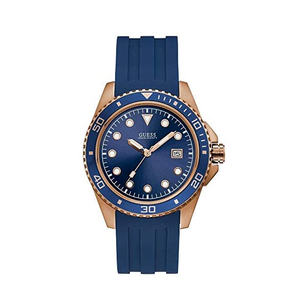 ゲス 腕時計 GUESS W1109G3 時計 ウォッチ GUESS Factory Blue and Rose Gold-Tone Silicone Watch