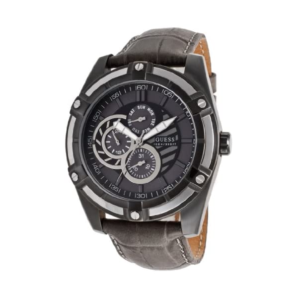 ゲス 腕時計 メンズ 男性用 GUESS W0039G2 時計 ウォッチ Guess Men Gray Dial Gray Genuine Leather