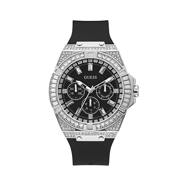 ゲス 腕時計 メンズ 男性用 GUESS GW0208G1 時計 ウォッチ GUESS Men's Stainless Steel Quartz Watch with Silicone Strap, Black, 24 (Model: GW0208G1)｜i-selection