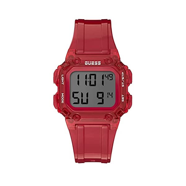 ゲス ウオッチ GUESS GW0270G2 時辰儀 御覧になる GUESS Men Polycarbonate Quartz Watch with Silicone Strap, Red, 20 (Model: GW0270G2)
