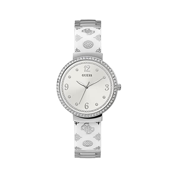 ゲス ウオッチ GUESS GW0252L1 時辰儀 ご覧なさる GUESS Women Stainless Steel Quartz Watch with Resin Strap, Silver, 16 (Model: GW0252L1)