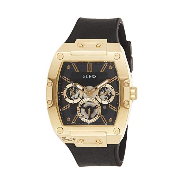 ゲス ウオッチ GUESS GW0202G1 時辰儀 ご覧なさる Black and Gold-Tone Square Multifunction Watch