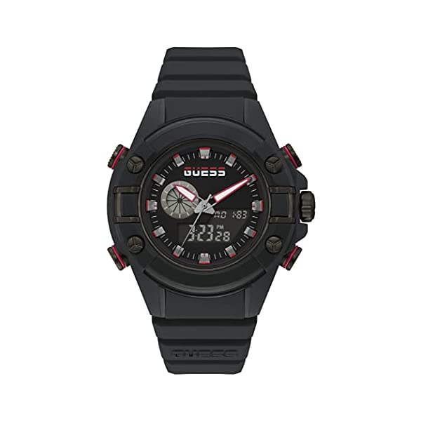 ゲス ウォッチ GUESS GW0269G3 時辰儀 御覧なさる GUESS Men Polycarbonate Quartz Watch with Silicone Strap, Black, 20 (Model: GW0269G3)