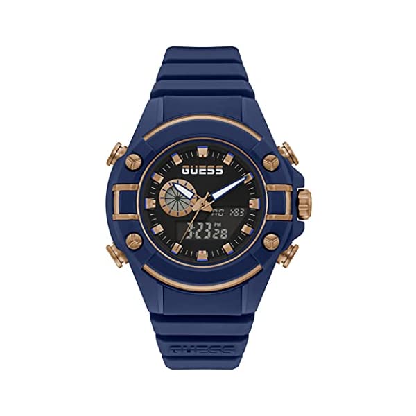 ゲス ウオッチ GUESS GW0269G2 時辰儀 ご覧なさる GUESS Men Polycarbonate Quartz Watch with Silicone Strap, Blue, 20 (Model: GW0269G2)