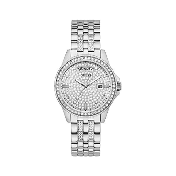 ゲス ウオッチ GUESS GW0254L1 時辰儀 ご覧なさる Silver-Tone Rhinestone Analog Watch