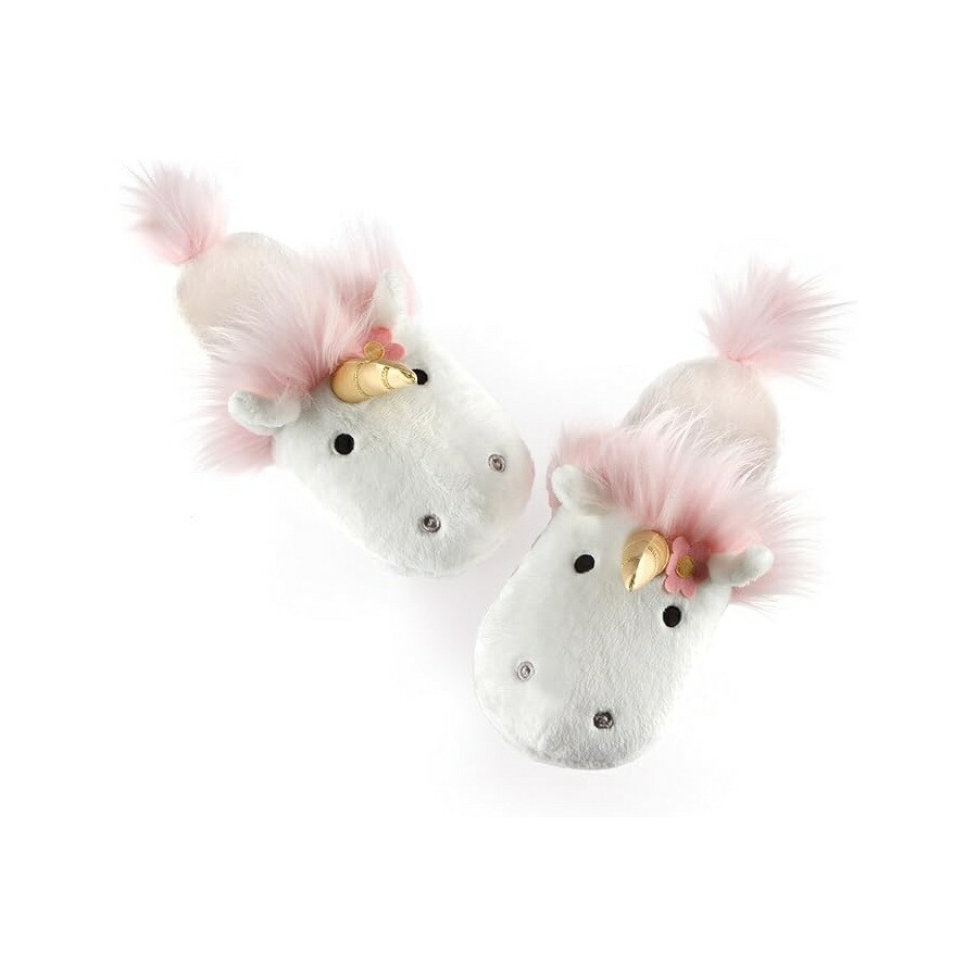 ガンド ユニ玉蜀黍 家庭用スリッパ ぬいぐるみ 無償性大いさ 家庭用スリッパ 白いこと GUND Unicorn Slippers Plush One Size Slippers, White